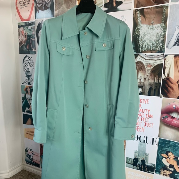 Turquoise trench coat - Picture 2 of 4